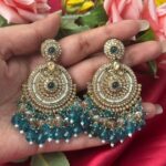 Arushi Kundan Earrings – Teal Green