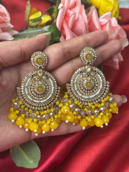 Arushi Kundan Earrings – Yellow