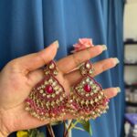 Usha Premium Earrings – Dark Pink
