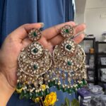 Nayantara Ethnic Earrings – Dark Green