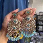Nayantara Ethnic Earrings – Light Blue