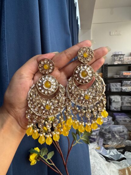 Nayantara Ethnic Earrings – Yellow