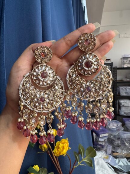 Nayantara Ethnic Earrings – Wine