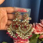 Bharti Kundan Earrings – Dark Pink