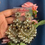 Bharti Kundan Earrings – Black