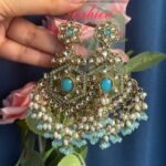 Bharti Kundan Earrings – Light Blue