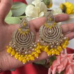 Fathima Kundan Earrings – Yellow
