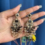 Dharni Kundan Earrings – Black