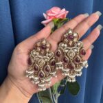 Kamli Kundan Earrings – Wine