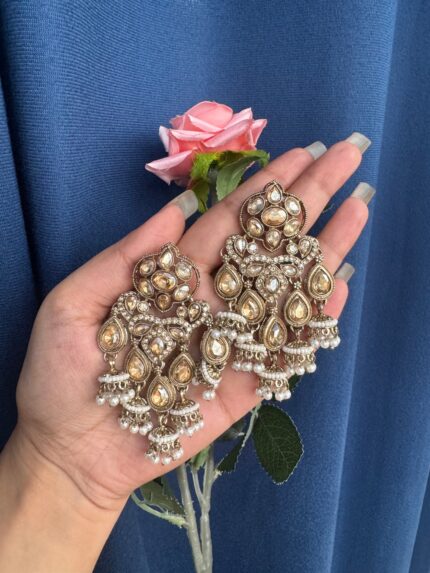 Kamli Kundan Earrings – Golden