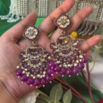 Chitranshi Kundan Earrings – Purple