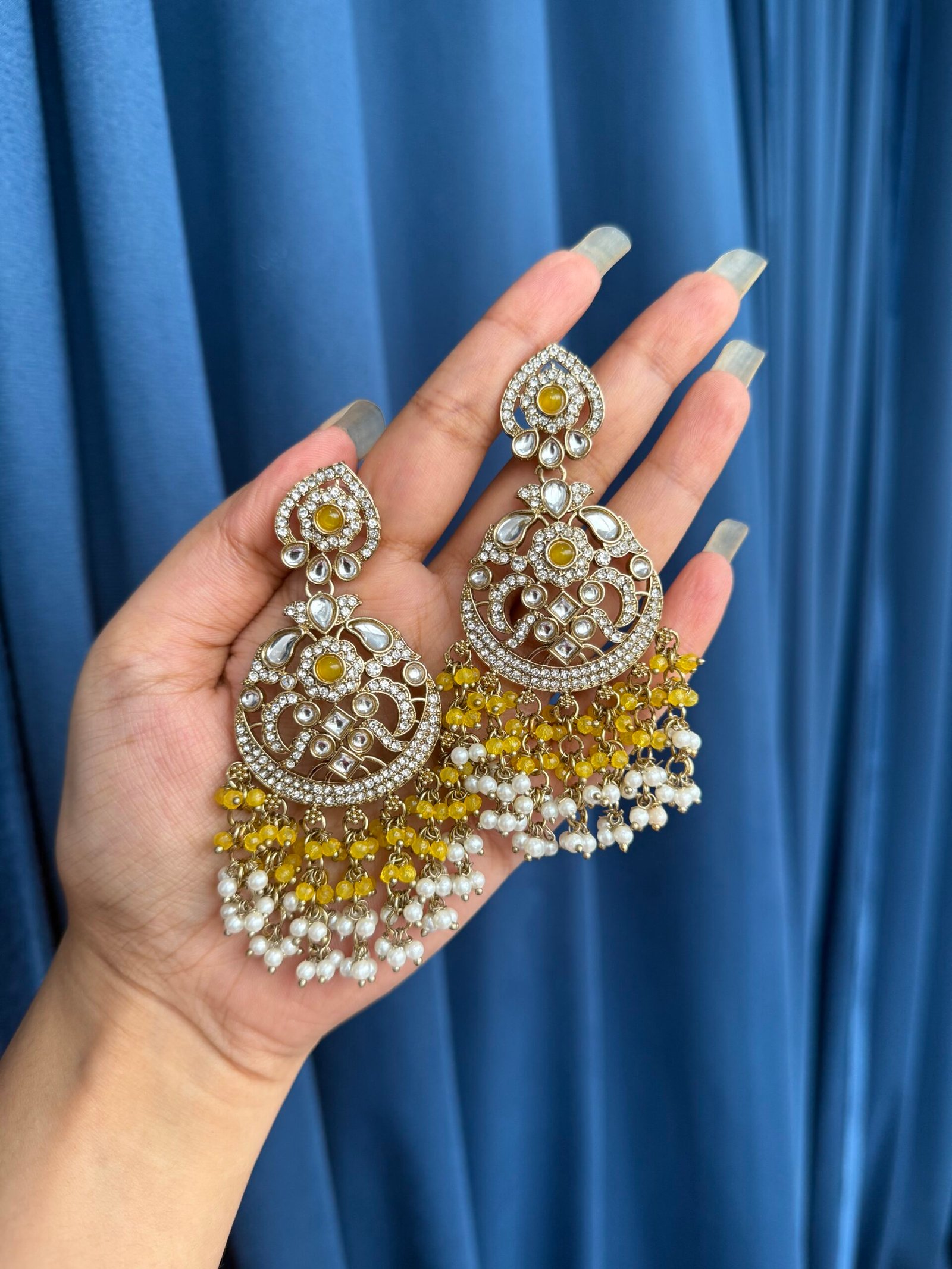 Photo-18-08-25-2-00-42-PM-scaled-1.jpg Yukti Crystal Earrings – Yellow - Image 1