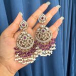 Yukti Crystal Earrings – Purple