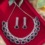 Himanshi Premium American Diamond Set – Dark Blue