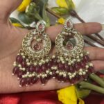Shivangi Kundan Earrings – Wine