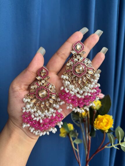 Alka Premium Earrings – Dark Pink