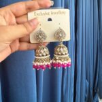 Aadya Kundan Jhumka – Dark Pink