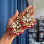 Rupali Kundan Earrings – Red