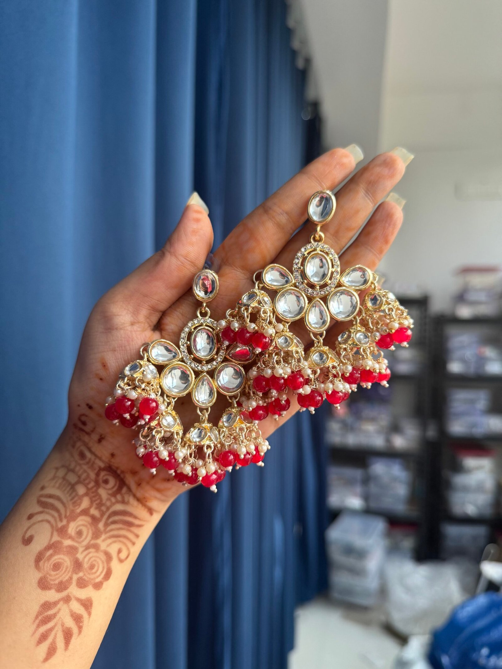 Photo-20-12-24-4-19-40-PM-scaled-1.jpg Rupali Kundan Earrings – Red - Image 1