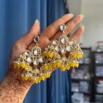 Rupali Kundan Earrings – Yellow