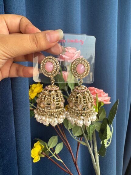 Kaashvi Jhumka – Light Pink