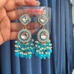 Manjot Lightweight Kundan Earrings – Light Blue