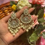 Manavi Crystal Earrings – White