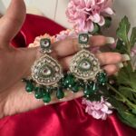 Jhansi Premium Earrings – Dark Green