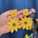 Yellow Handmade Flower Earrings