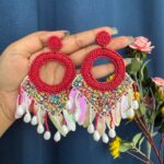 Handmade Tassel Earrings – Red