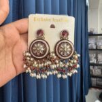 Zaara Kundan Chandbali Earrings – Red