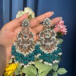 Nia Premium Earrings – Teal Blue