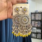Kanika Kundan Chandbali Earrings – Yellow