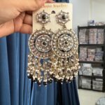 Kanika Kundan Chandbali Earrings – Black