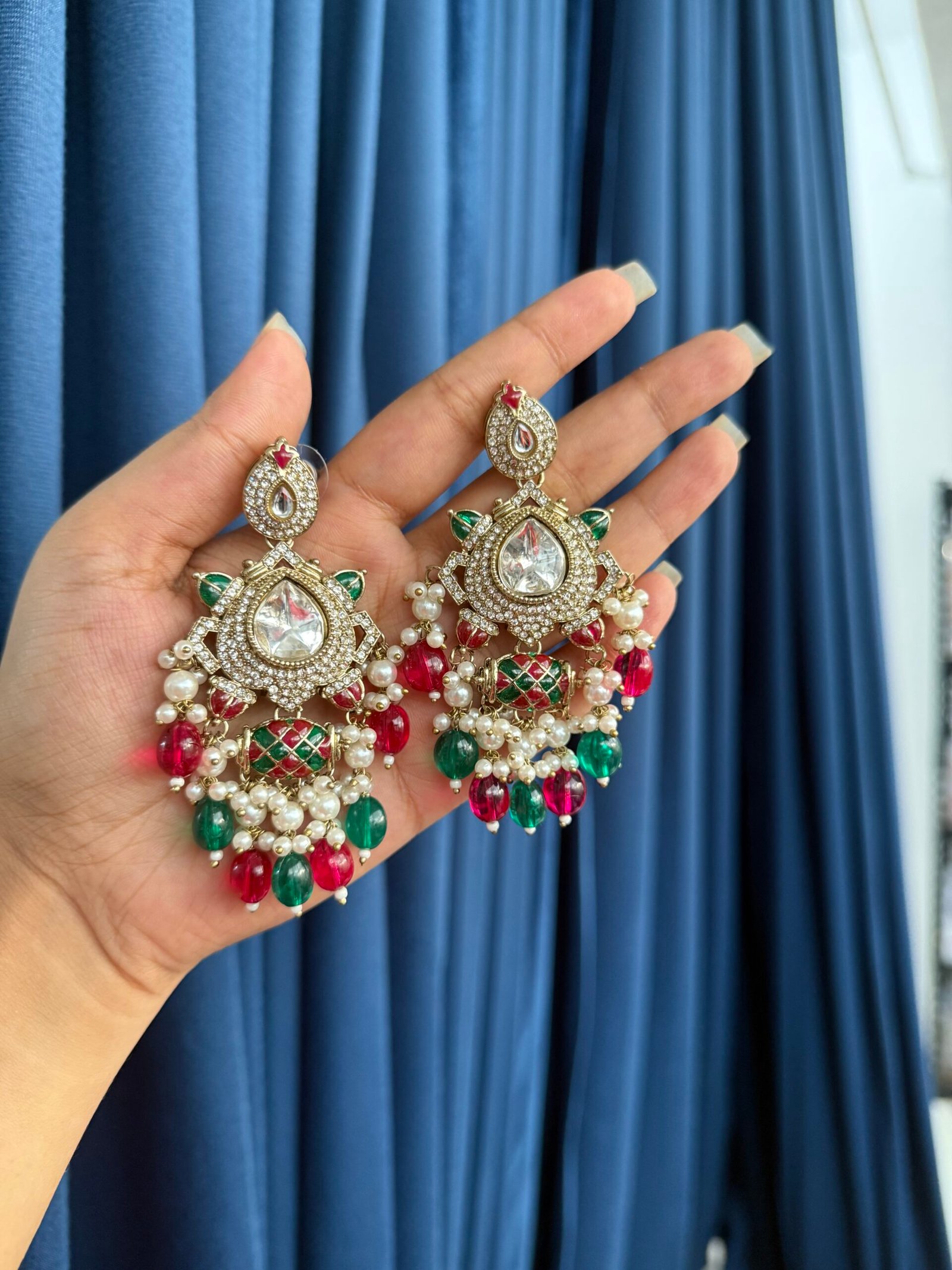Photo-24-09-25-4-39-39-PM-scaled-1.jpg Adhira Kundan Earrings – Multi - Image 1