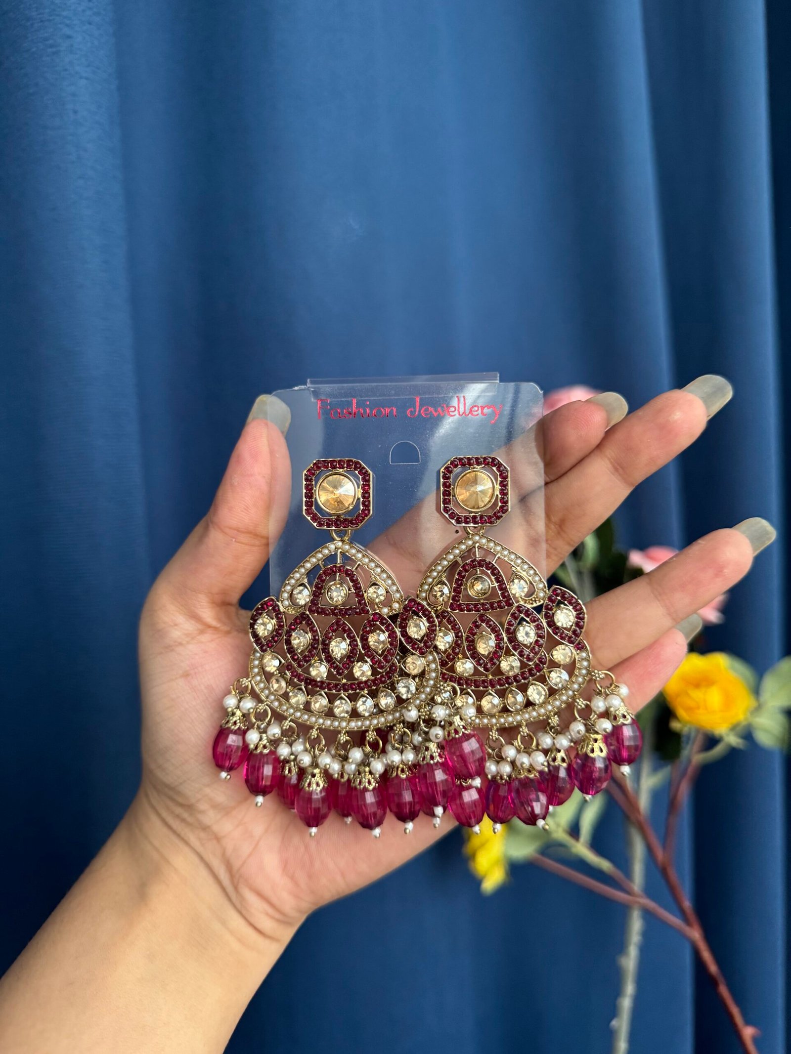 Photo-25-05-25-4-32-33-PM-scaled-1.jpg Vedika Premium Earrings – Wine - Image 1
