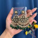 Vedika Premium Earrings – Dark Green