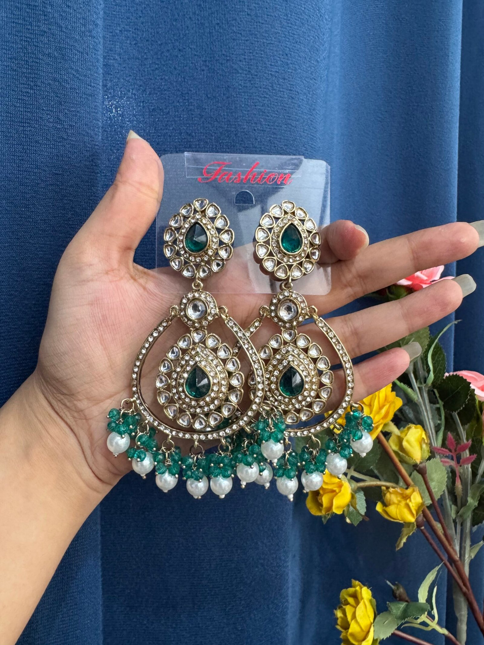 Photo-25-05-25-4-53-23-PM-scaled-1.jpg Kirti Premium Earrings – Teal Green - Image 1