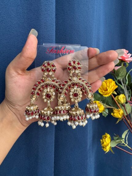 Alisha Premium Earrings – Red