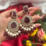 Rizwana Kundan Earrings – Purple