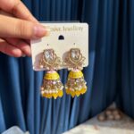 Shifa Meenakari Jhumka – Yellow