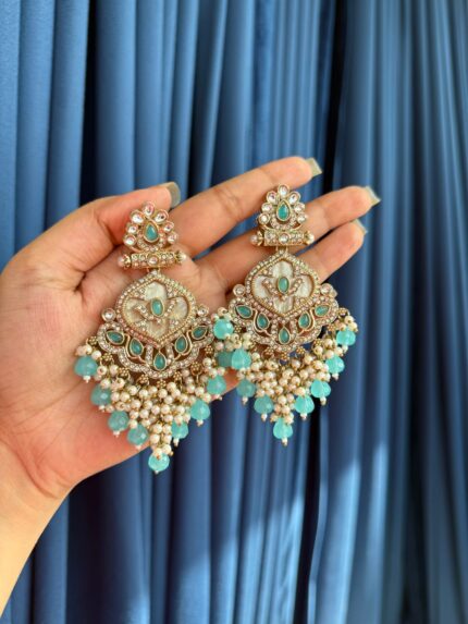 Suhana Premium Chandbali – Light Blue