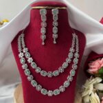 Avantika 2 Layer American Diamond Set – Mint Green