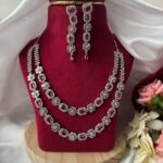 Avantika 2 Layer American Diamond Set – Ruby