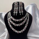 Avneet 3 Layer American Diamond Set – Ruby