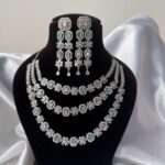 Avneet 3 Layer American Diamond Set – Multi
