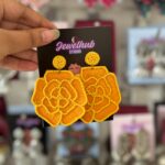 Handmade Yellow Rose Earrings
