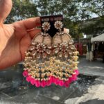 Farha Kundan Earrings – Pink