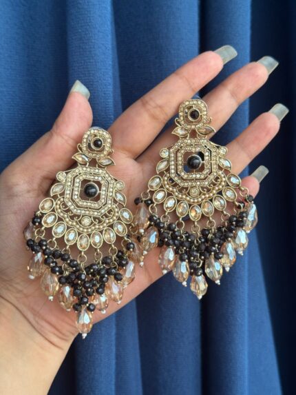 Palak Premium Earrings – Black