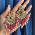 Palak Premium Earrings – Dark Pink